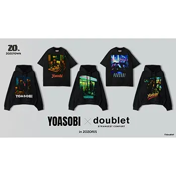 YOASOBI x DOUBLETダブレットZOZOFES Tシャツ ゾゾフェス YOASOBI × doublet 「夜遊び」をテーマにした特別なコラボ