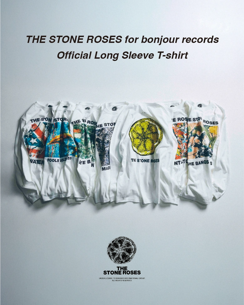 THE STONE ROSESとbonjour recordsの公式ロングスリーブTシャツが1/16