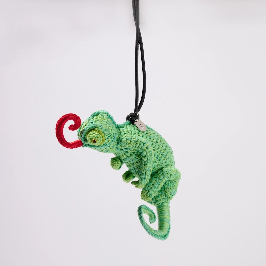 Hand-Crocheted Chameleon Charm